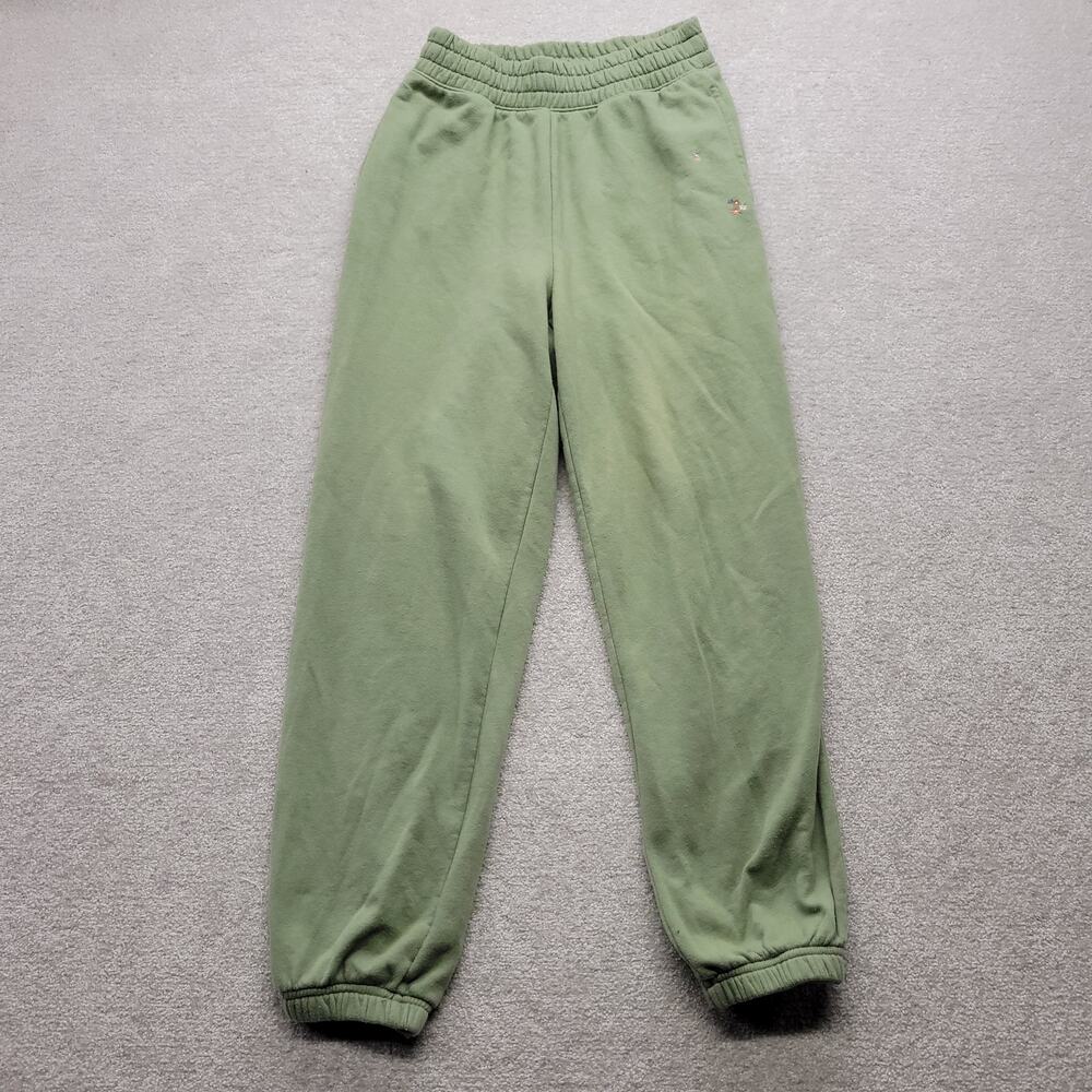 American Eagle Womens Small Sage Green Floral Embroidered Sweatpants Joggers
